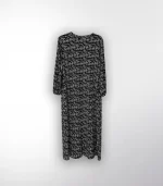 Bürümcek Desenli Düz Siyah Elbise