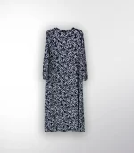 Bürümcek Desenli Düz Siyah Elbise - Görsel 2