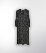 Bürümcek Desenli Düz Siyah Elbise - Görsel 3