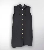 Kapitone Düğmeli Kapşonlu Yelek - Görsel 3