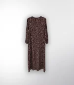 Bürümcek Desenli Düz Siyah Elbise - Görsel 4